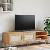 vidaXL TV omarica SENJA videz ratana rjava 158x40x49 cm trdna borovina Cene