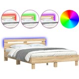  Okvir za krevet s uzglavljem i LED boja hrasta 140x190 cm | shoptok.hr