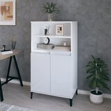The Living Store Visoka omara visok sijaj bela 60x36x110 cm inženirski les - Visoka Omarica, (21429071) Cene