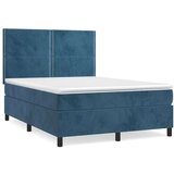  Krevet s oprugama i madracem tamnoplavi 140x190 cm baršunasti | shoptok.hr