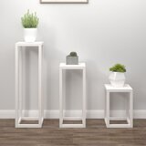 vidaXL 3-dijelni set stalaka za biljke od masivne borovine bijeli | shoptok.hr