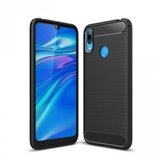  Gumijasti / gel etui Carbon za Huawei Y7 (2019) - črni Cene