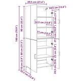 vidaXL Highboard Staro drvo 69.5 x 34 x 180 cm Konstruirano drvo | shoptok.hr