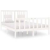  Posteljni okvir bel iz trdnega lesa 140x190 cm, (20647834) | Shoptok.si