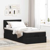  Otomanski okvir kreveta s madraca crni 80x200cm od tkanine | shoptok.hr