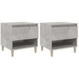  Noćni ormarići 2 kom boja betona 50x46x50 cm konstruirano drvo | shoptok.hr