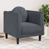 vidaXL Fotelj z blazino temno siv žamet | Shoptok.si