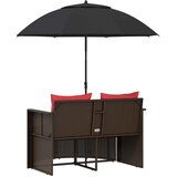  Vrtni kauč Smeđa i crvena 168 x 168 x 180 cm poliratan | Eponuda.com