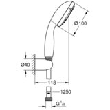 Grohe Vitalio Start Tuš slušalica s držačem i crijevom Vitalio Start Duo (Broj funkcija: 2, Promjer ručnog tuša: 10 cm, Krom) Cijene