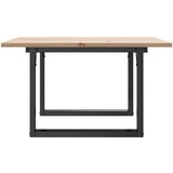 vidaXL Klubska mizica O okvir 60x60x40 cm trdna borovina lito železo | Shoptok.si