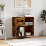 The Living Store Omarica za gramofonske plošče dim. hrast 84,5x38x89 cm inž. les - Omarica Za Gramofonske Plošče, (21435022) | Shoptok.si