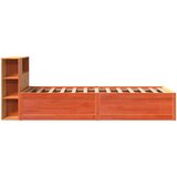 vidaXL Posteljni okvir brez vzmetnice voščeno rjav 100x200 cm borovina | Shoptok.si