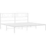  Metalni okvir za krevet s uzglavljem bijeli 193x203 cm | shoptok.hr