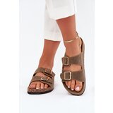Boto Women's sandals on cork platform with golden buckles pink Lisavionea | Shoptok.si