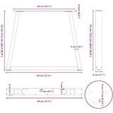  Noge za blagovaonski stol V-oblik 3 kom bijele 80x(72-73 3) cm | shoptok.hr