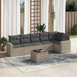 vidaXL 7-dijelni set vrtnih sofa svjetlosivi od poliratana | shoptok.hr