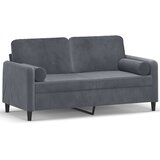  Dvosjed s ukrasnim jastucima tamnosivi 140 cm baršunasti | shoptok.hr