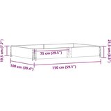 vidaXL Paletni okvir siv 150x100 cm trdna borovina | Shoptok.si