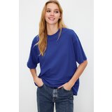 Trendyol Saks 100% Cotton Premium Oversize/Wide Fit Crew Neck Knitted T-Shirt Cene