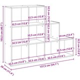 vidaXL Pregrada/regal za knjige 3razina bijeli 137,5x29x103,5cm drveni | shoptok.hr