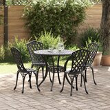 vidaXL Vrtni set za objed 5 pcs Crna Aluminij | shoptok.hr