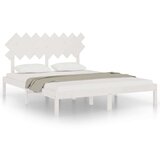 vidaXL Posteljni okvir bel 160x200 cm iz trdnega lesa | Shoptok.si