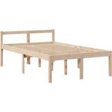  Krevet s regalom za knjige bez madraca 135x190 cm od borovine - Prirodna 135 x 190 cm | shoptok.hr