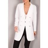 armonika Women's White Buttoned Long Jacket cene
