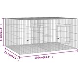  Kavez za zečeve s 2 panela 110x79x54 cm od pocinčanog željeza | shoptok.hr