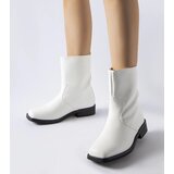 Gemre White insulated ankle boots with a square toe Bel | Shoptok.si