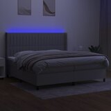  box spring s madracem LED svjetlosivi 200x200 cm tkanina | shoptok.hr