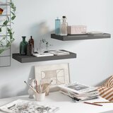 Maison Chic 2 kosi Stenske Police - Viseče police visok sijaj sive 50x23x3,8 cm MDF, (21793890) | Shoptok.si
