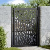 vidaXL Vrtna vrata Black 105x130 cm Oblikovanje jeklene sledi | Shoptok.si