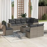 vidaXL 9-dijelni set vrtnih sofa od poliratana s jastucima sivi | shoptok.hr