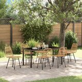 vidaXL 7-delni vrtni jedilni set rjavega poli ratana | Shoptok.si