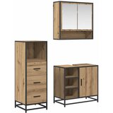 vidaXL Komplet pohištva za kopalnico s predalom 3 pcs artisan hrast | Shoptok.si
