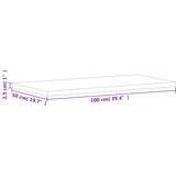 Stolna ploča 100 x 50 x 2,5 cm pravokutna od masivne bukovine | shoptok.hr