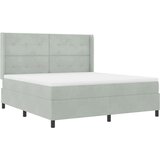 Box Postelja s vzmetnico Svetlo siva 180x200 cm Žamet, (22050927) | Shoptok.si