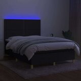  Krevet box spring s madracem LED crni 140x190 cm od tkanine | shoptok.hr
