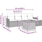  Sjedeća garnitura za vrt 6 kom. Crna poliratan | shoptok.hr