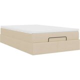 vidaXL Otomanski okvir kreveta s madraca krem 120x200cm od tkanine | shoptok.hr