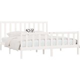  Posteljni okvir bel iz trdnega lesa 200x200 cm, (20685158) | Shoptok.si