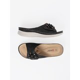 SEASTAR Black women's flip-flops with a decorative flower | Shoptok.si