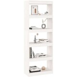 vidaXL knjižna omara/pregrada bela 60x30x167,5 cm trdna borovina | Shoptok.si