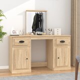 vidaXL Toaletni stolić s ogledalom boja hrasta sonome 130x50x132 5 cm | shoptok.hr