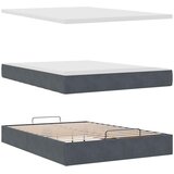 Otomanski krevet s madracem tamnosivi 140x200 cm baršunasti | shoptok.hr