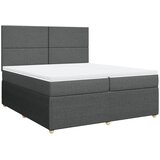 Maison Chic Box spring postelja - Vzmetna postelja z vzmetnico temno siva 200x200 cm blago SL17787, (21894342) | Shoptok.si