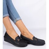 D/CEO marka niezdefiniowana Black women's loafers with a wedge made of eco-leather Kappi | ePonuda.com