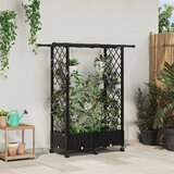 Povišeni krevet s mrežom i krovom Crna 122,5 x 40 x 127 cm PP | shoptok.hr