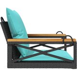  Klupa za ljuljanje s jastucima crna 63x62x40 cm od poliratana | shoptok.hr